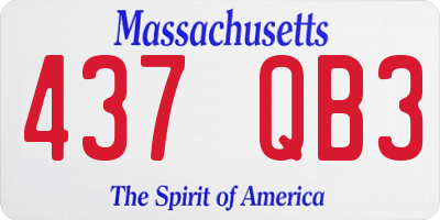 MA license plate 437QB3