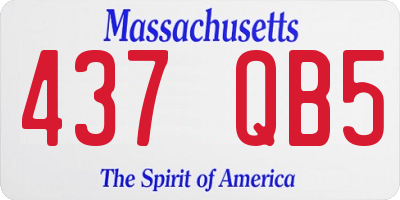 MA license plate 437QB5