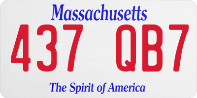 MA license plate 437QB7