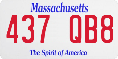 MA license plate 437QB8