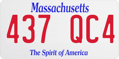 MA license plate 437QC4