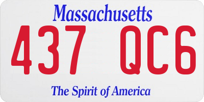 MA license plate 437QC6