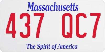 MA license plate 437QC7