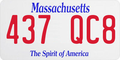 MA license plate 437QC8