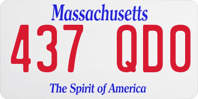 MA license plate 437QD0