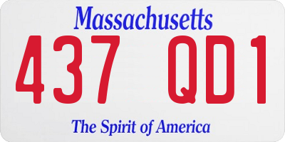 MA license plate 437QD1