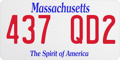 MA license plate 437QD2