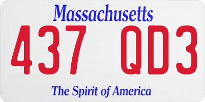 MA license plate 437QD3