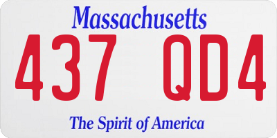 MA license plate 437QD4