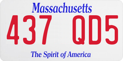 MA license plate 437QD5