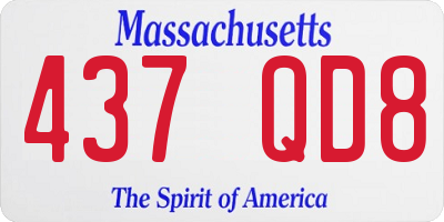 MA license plate 437QD8