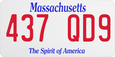 MA license plate 437QD9