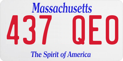 MA license plate 437QE0