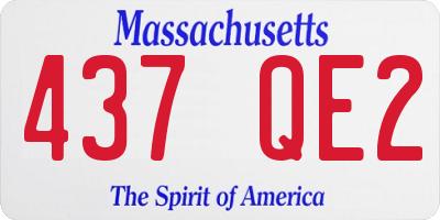 MA license plate 437QE2