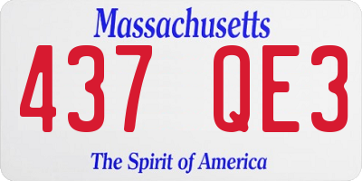 MA license plate 437QE3