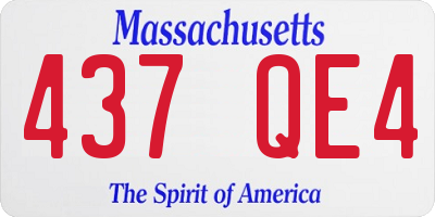 MA license plate 437QE4