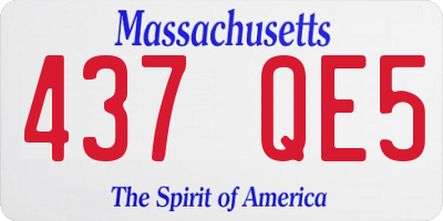 MA license plate 437QE5