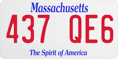 MA license plate 437QE6