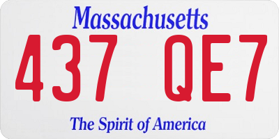 MA license plate 437QE7