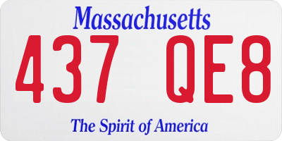 MA license plate 437QE8