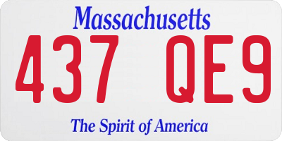 MA license plate 437QE9