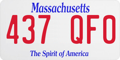 MA license plate 437QF0