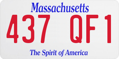 MA license plate 437QF1
