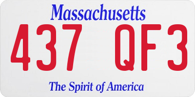 MA license plate 437QF3