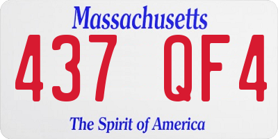 MA license plate 437QF4