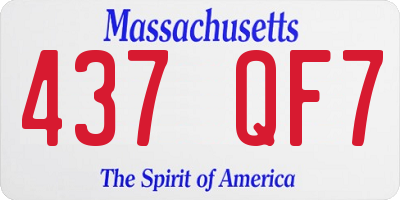 MA license plate 437QF7