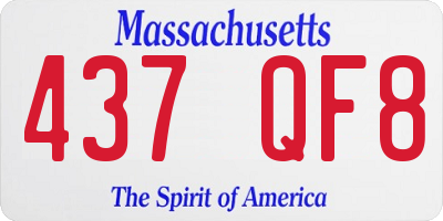 MA license plate 437QF8