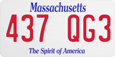 MA license plate 437QG3