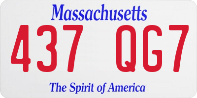 MA license plate 437QG7
