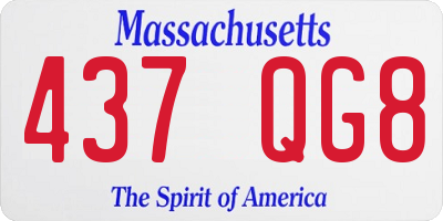 MA license plate 437QG8