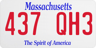 MA license plate 437QH3