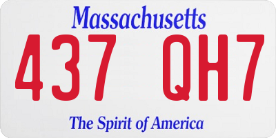 MA license plate 437QH7