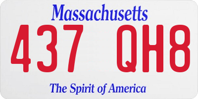 MA license plate 437QH8