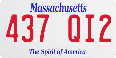 MA license plate 437QI2