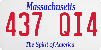 MA license plate 437QI4