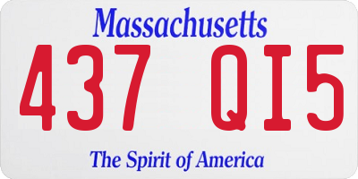 MA license plate 437QI5