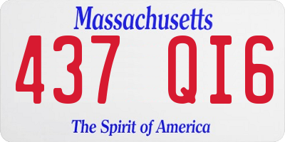 MA license plate 437QI6