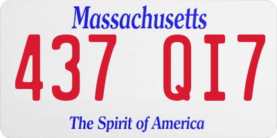 MA license plate 437QI7