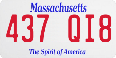 MA license plate 437QI8
