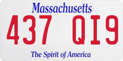 MA license plate 437QI9