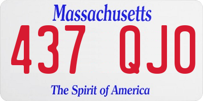 MA license plate 437QJ0