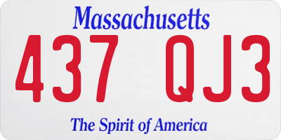 MA license plate 437QJ3