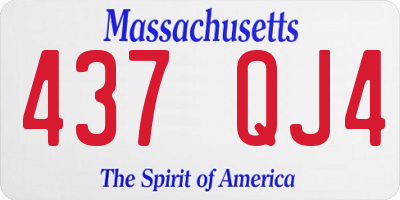 MA license plate 437QJ4