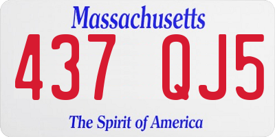 MA license plate 437QJ5