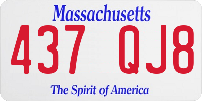 MA license plate 437QJ8