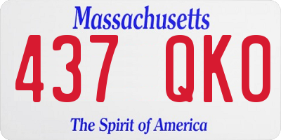 MA license plate 437QK0